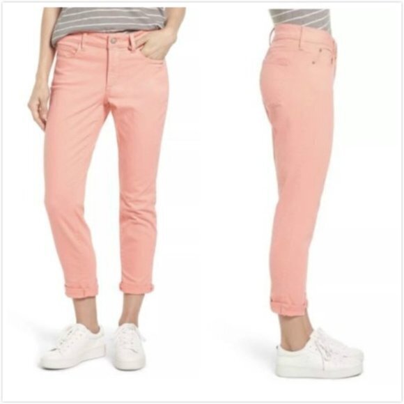 New NYDJ Alina Convertible Ankle Jeans Pale Guava - Picture 1 of 3